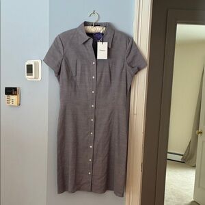Theory Charcoal Button-Down Dress